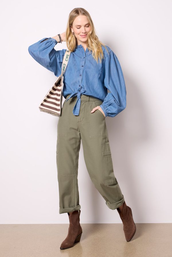 Tie Front Volume Blouse - Image 2