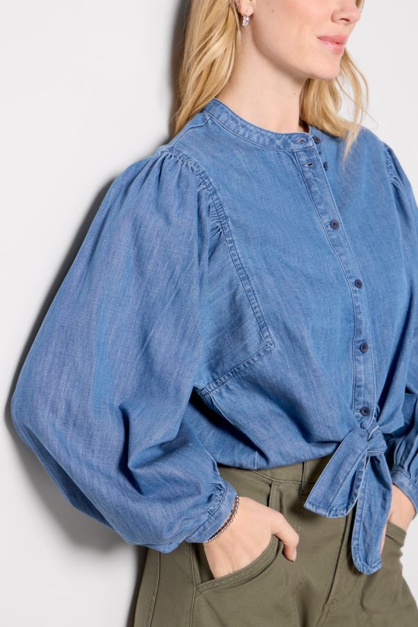 Tie Front Volume Blouse - Image 3