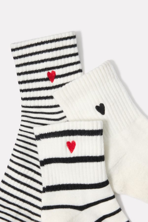 Quarter Heart Sock 3 Pack - Image 2