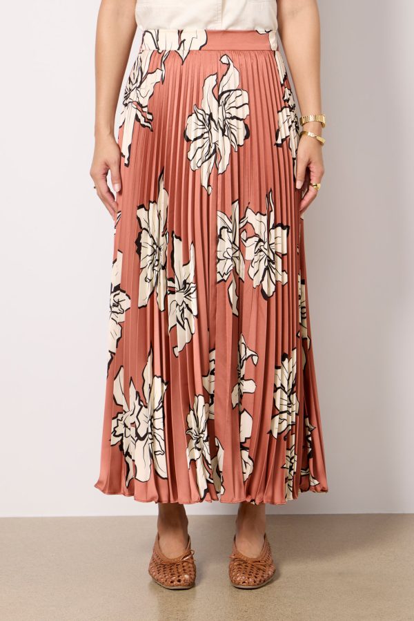 Satin Pleated Midi Skirt - Image 5