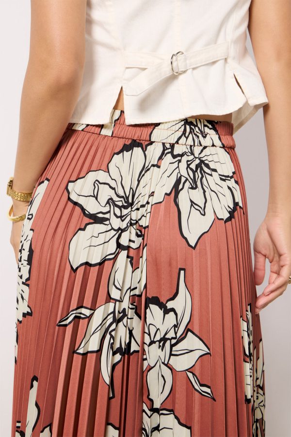 Satin Pleated Midi Skirt - Image 3