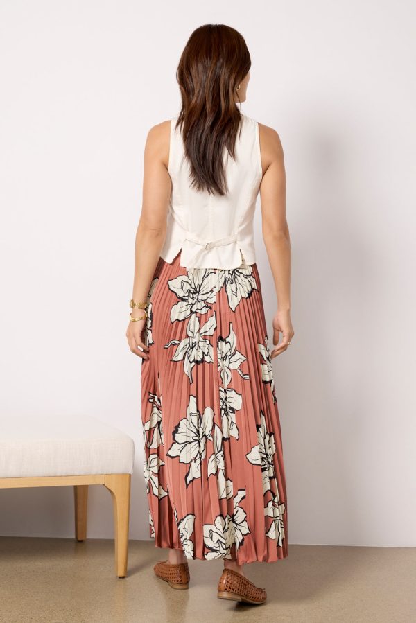 Satin Pleated Midi Skirt - Image 4