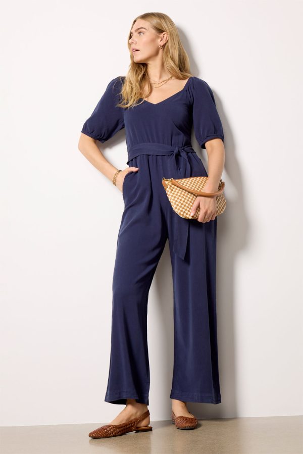 Puff Sleeve Belt Tie Jumpsuit - Image 6