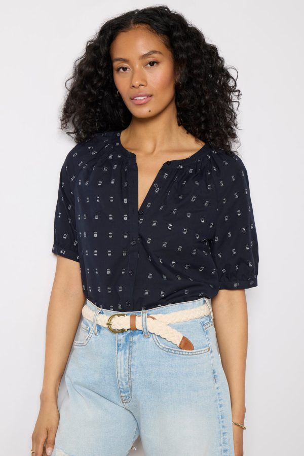 Fallon Split Neck Dobby Shirt