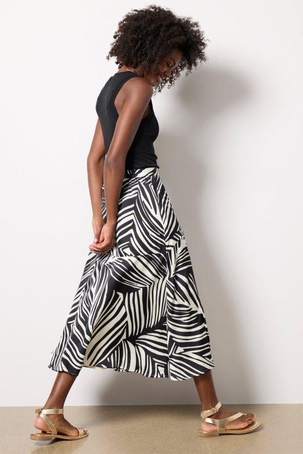 Satin Faux Wrap Skirt - Image 2