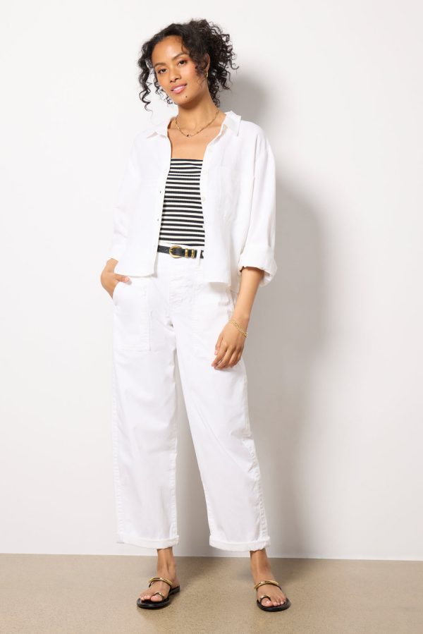 Sophia Linen Crop Shirt - Image 2