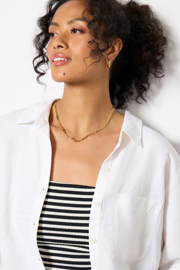 Sophia Linen Crop Shirt - Image 3