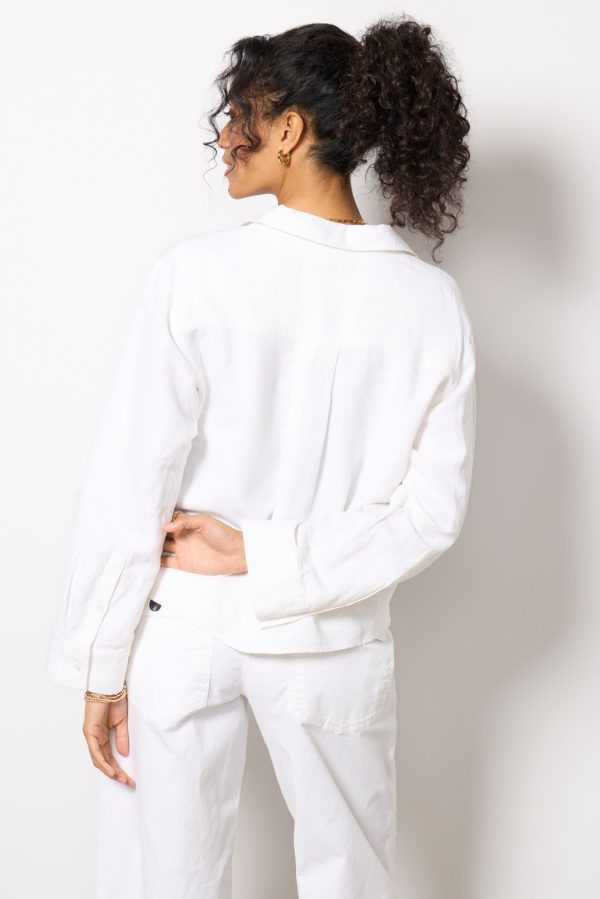 Sophia Linen Crop Shirt - Image 4