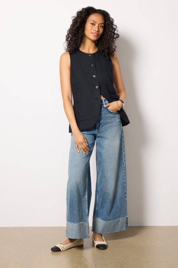 Natalia Long Linen Vest - Image 3