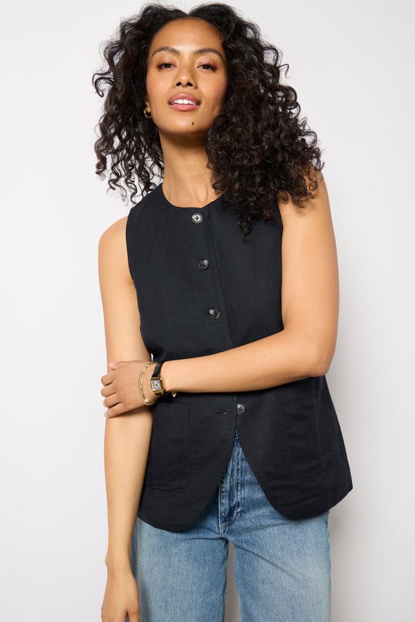 Natalia Long Linen Vest - Image 5