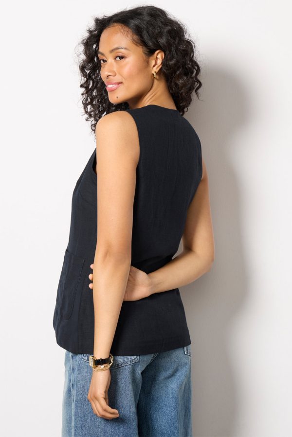 Natalia Long Linen Vest - Image 4