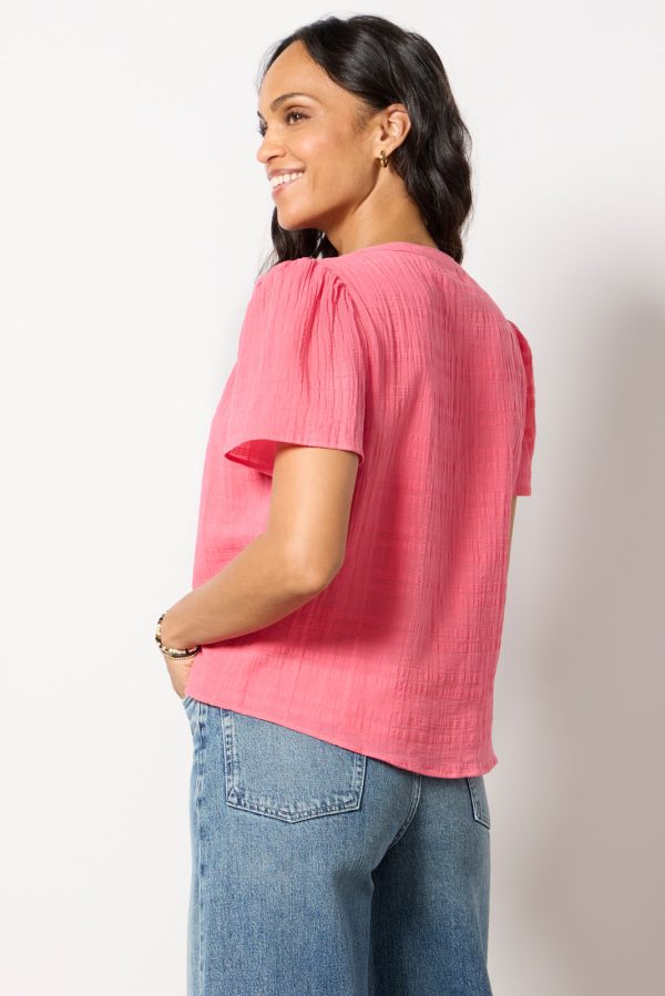 Shelby Textured Split Neck Top - Image 4