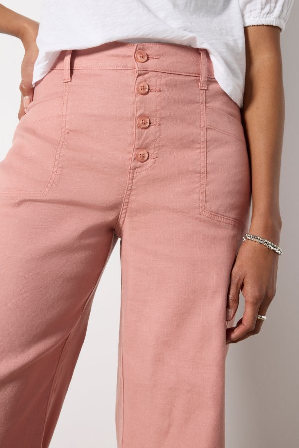 Joelle Stretch Linen Cropped Wide Leg - Image 2