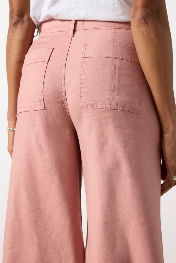 Joelle Stretch Linen Cropped Wide Leg - Image 3
