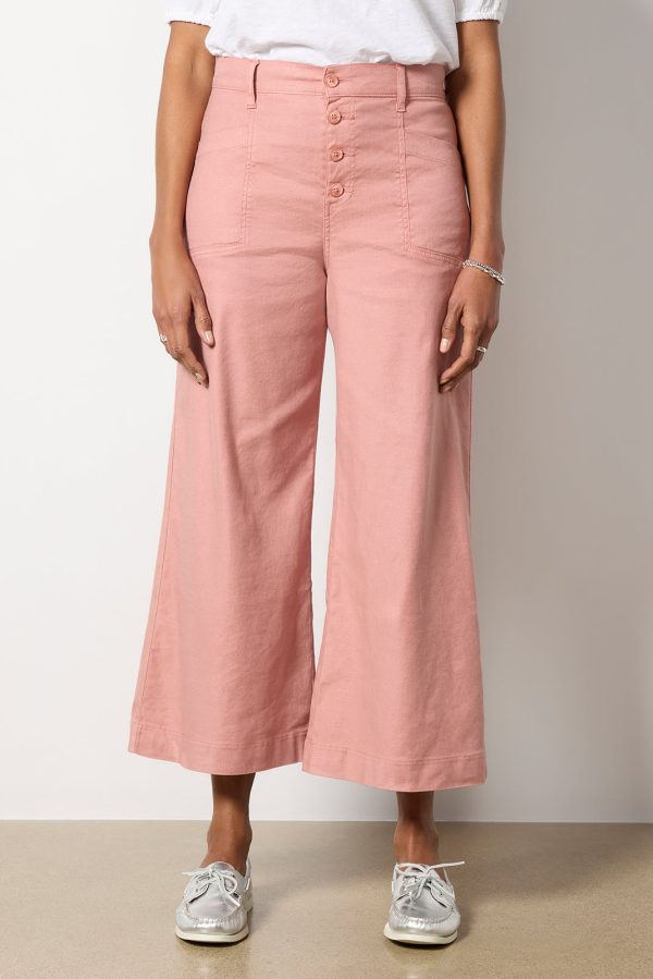 Joelle Stretch Linen Cropped Wide Leg - Image 6