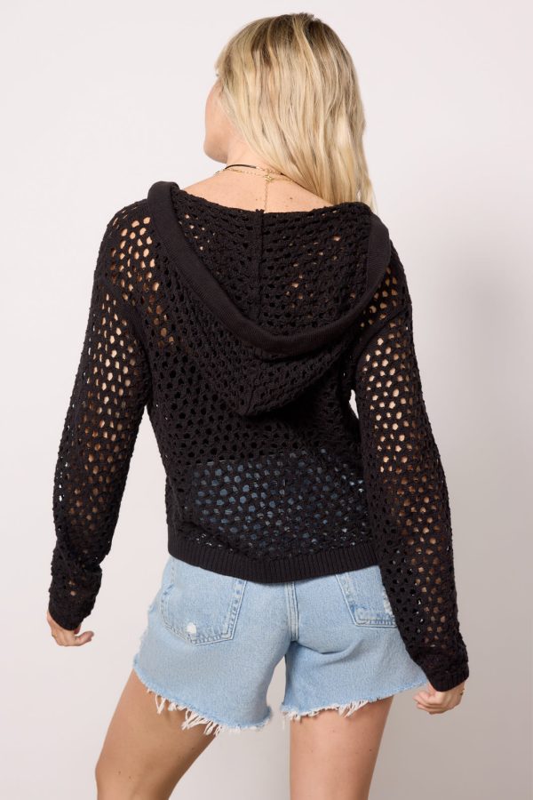 Cari Open Knit Hoodie Pullover - Image 4