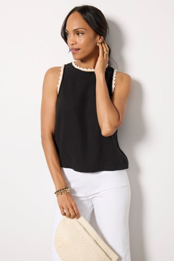 Trim Detail Button Back Tank