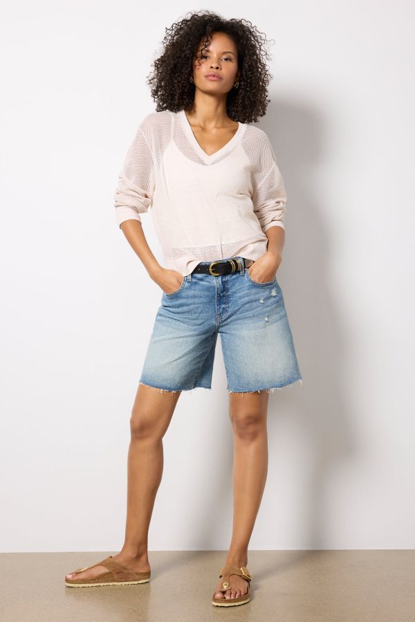 Aviva Cropped Mesh V Neck - Image 2