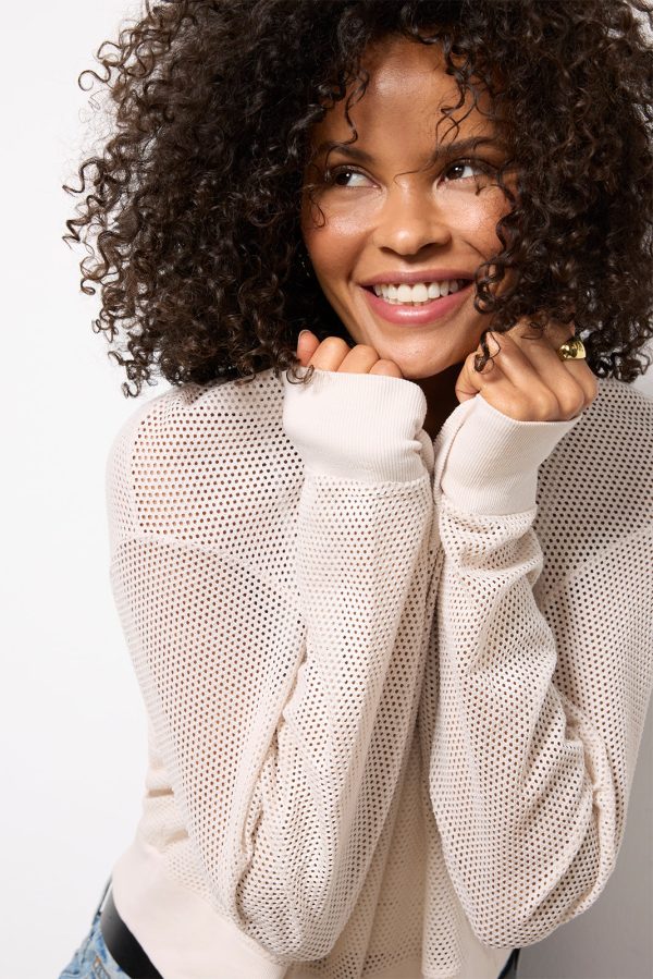 Aviva Cropped Mesh V Neck - Image 3