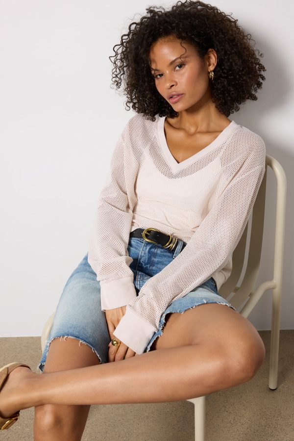 Aviva Cropped Mesh V Neck - Image 5