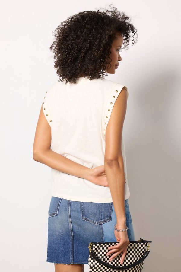 Brinley Studded Sleeve Tee - Image 4