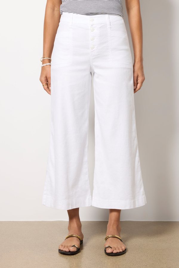 Joelle Stretch Linen Cropped Wide Leg - Image 6