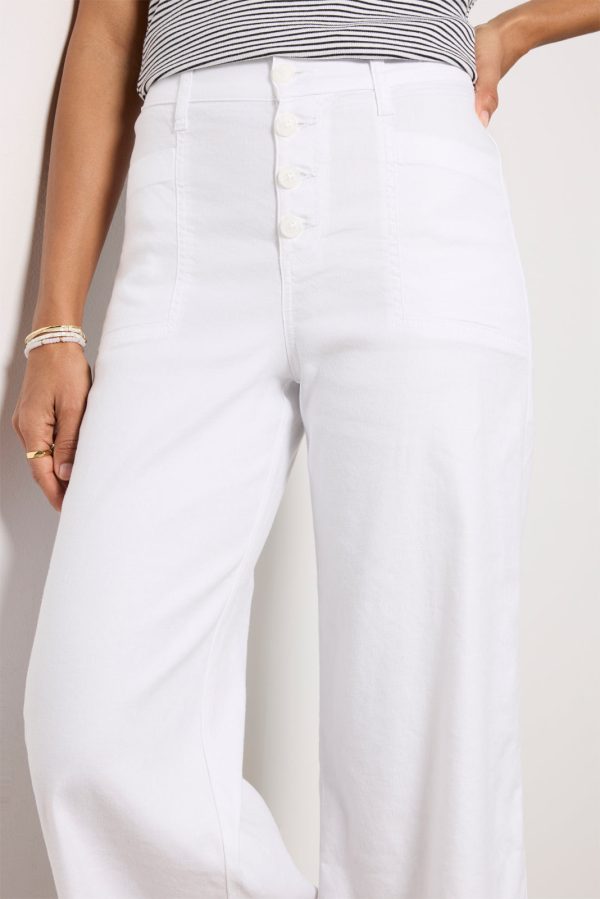 Joelle Stretch Linen Cropped Wide Leg - Image 2