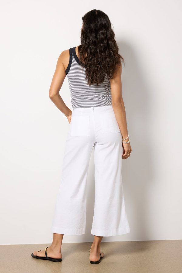 Joelle Stretch Linen Cropped Wide Leg - Image 4