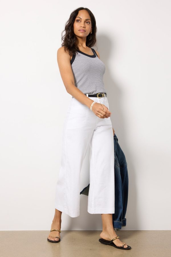 Joelle Stretch Linen Cropped Wide Leg - Image 5