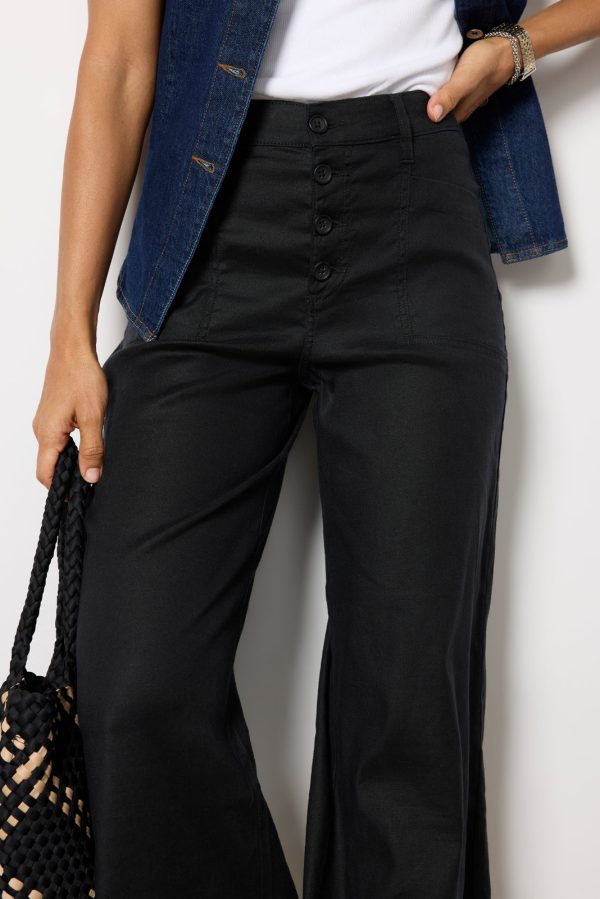 Joelle Stretch Linen Cropped Wide Leg - Image 2