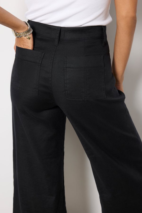 Joelle Stretch Linen Cropped Wide Leg - Image 3