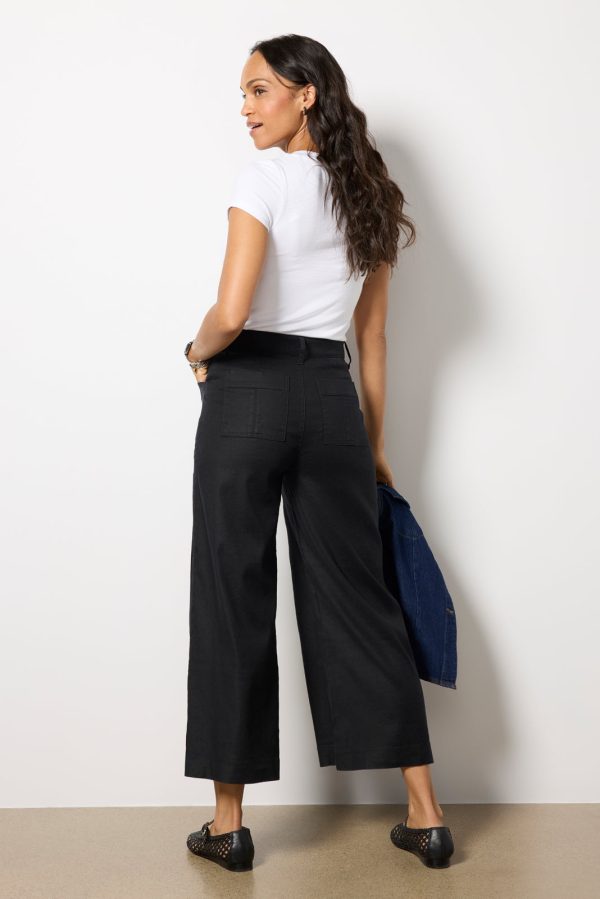 Joelle Stretch Linen Cropped Wide Leg - Image 4
