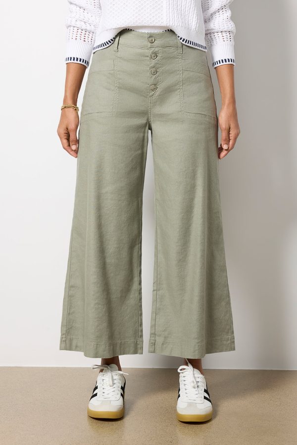 Joelle Stretch Linen Cropped Wide Leg - Image 6