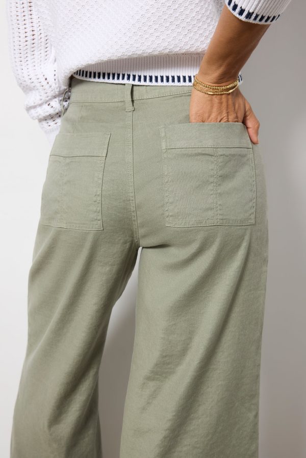 Joelle Stretch Linen Cropped Wide Leg - Image 3