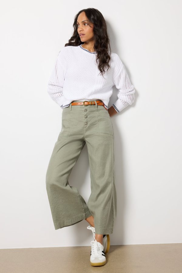 Joelle Stretch Linen Cropped Wide Leg - Image 5