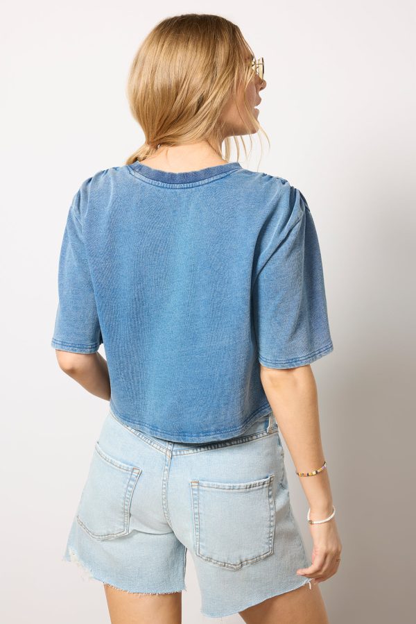 Escape Knit Denim Sweatshirt - Image 4