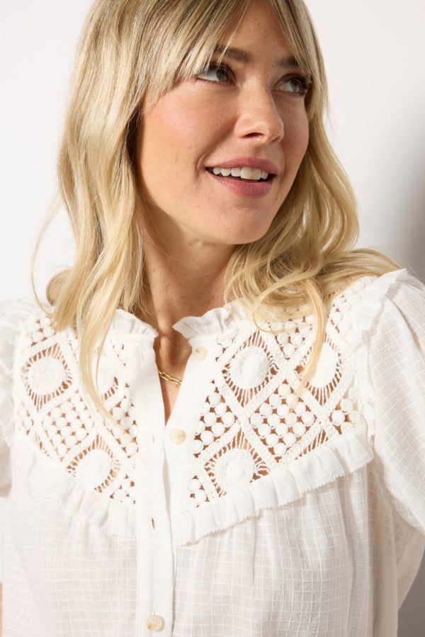 Quarter Sleeve Crochet  Blouse - Image 3