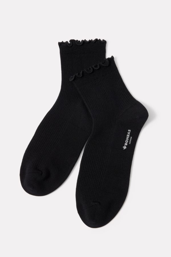 Ribbed Ruffle Quarter Sock