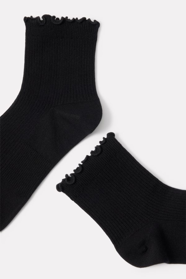 Ribbed Ruffle Quarter Sock - Image 2
