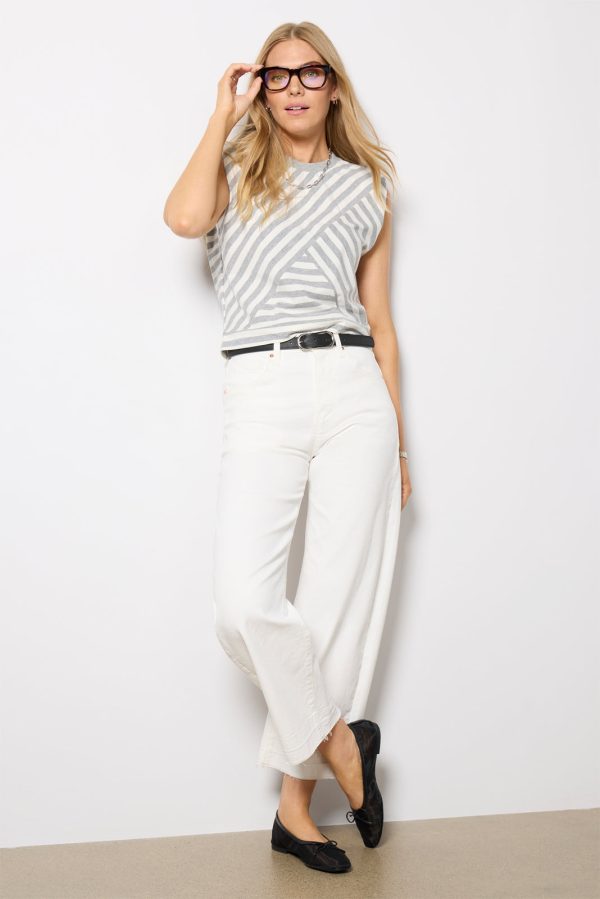Daphne Strong Shoulder Stripe Top - Image 3