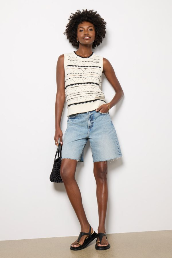 Athena Pointelle Knit Vest - Image 2