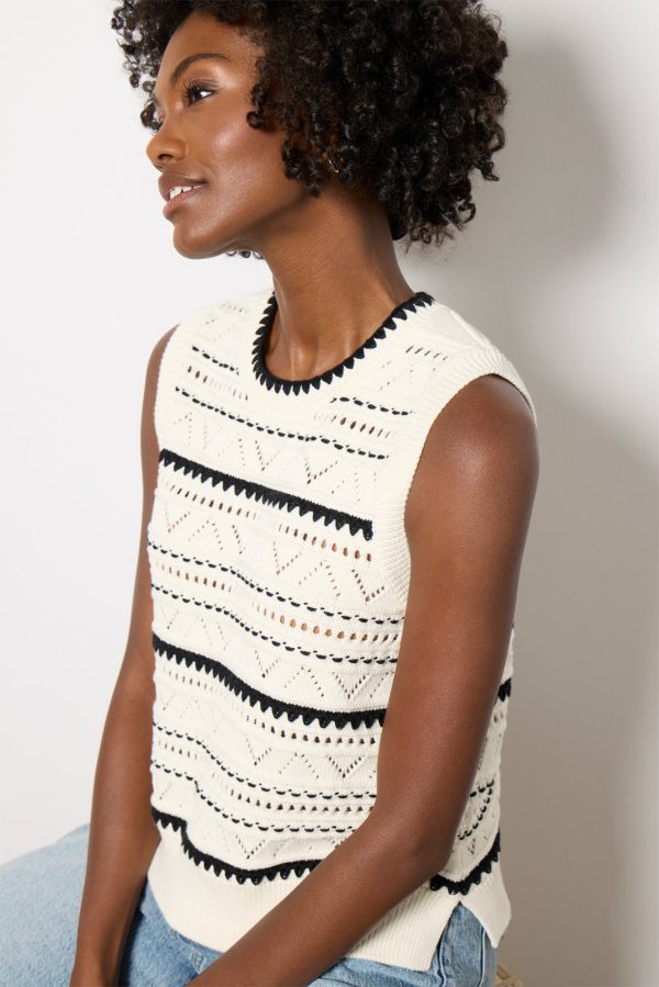 Athena Pointelle Knit Vest - Image 5