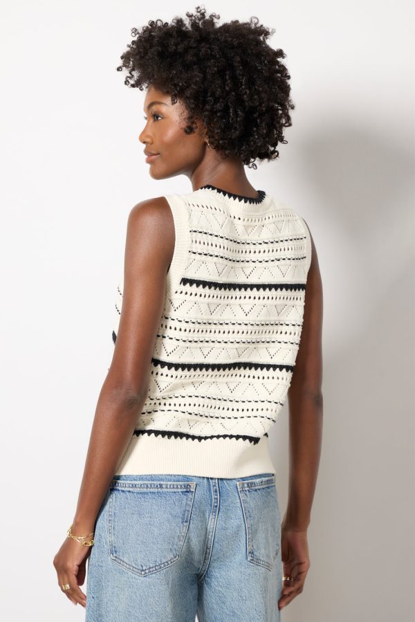 Athena Pointelle Knit Vest - Image 4