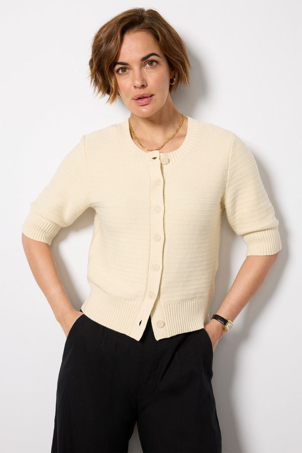 Textured Short Sleeve Cardi - Image 5