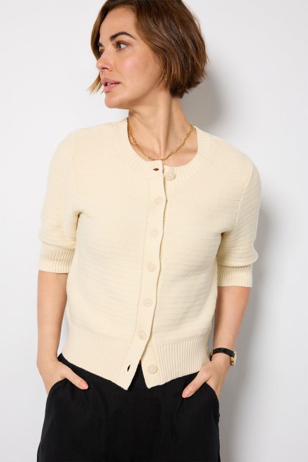 Textured Short Sleeve Cardi - Image 2