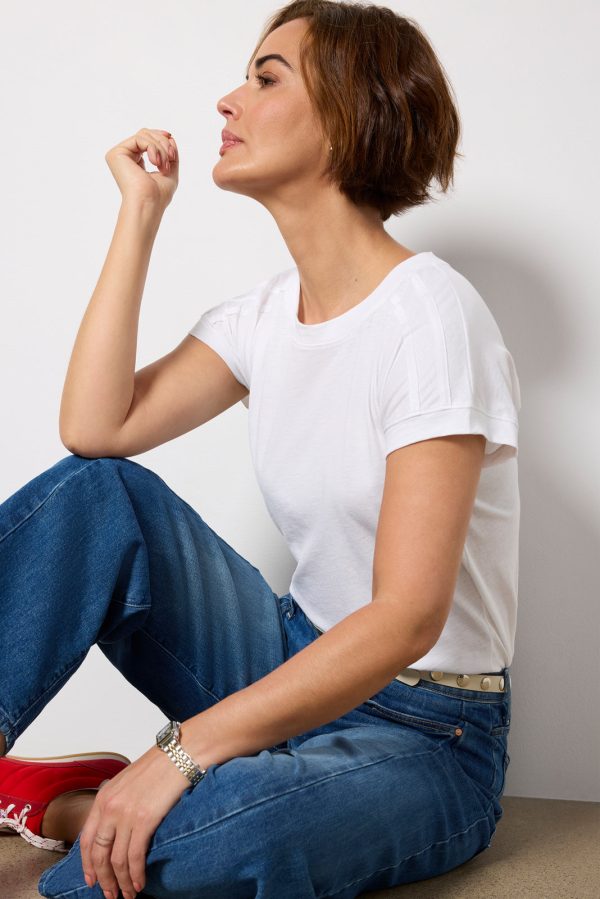 Elsa Shoulder Detail Slub Tee - Image 5