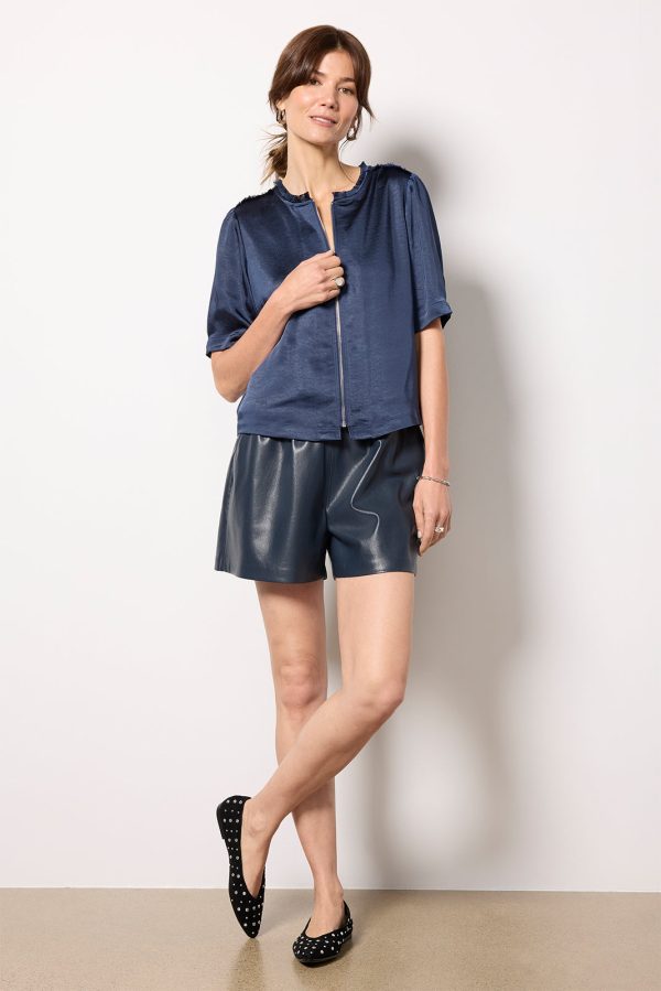 Tilly Satin Zip Up Top - Image 2