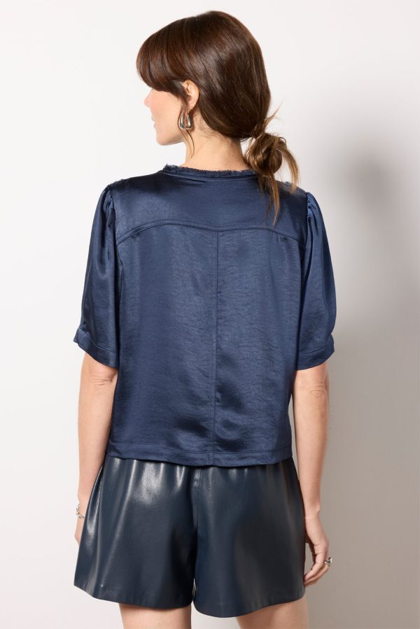 Tilly Satin Zip Up Top - Image 4
