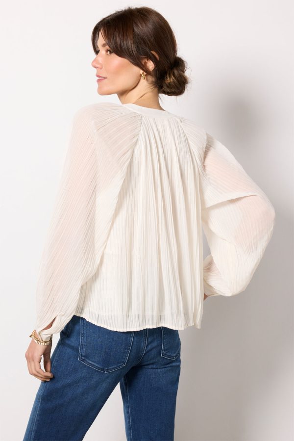 Long Sleeve Pleated Blouse - Image 4