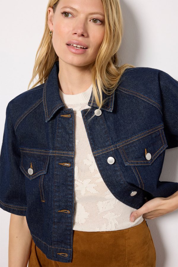 Short Sleeve Button Front Jacket - Image 3